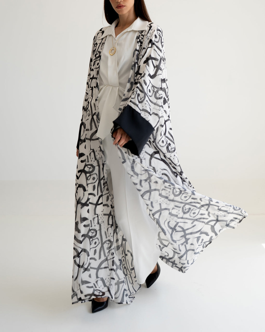 Arabic Calligraphy Abaya In Black
