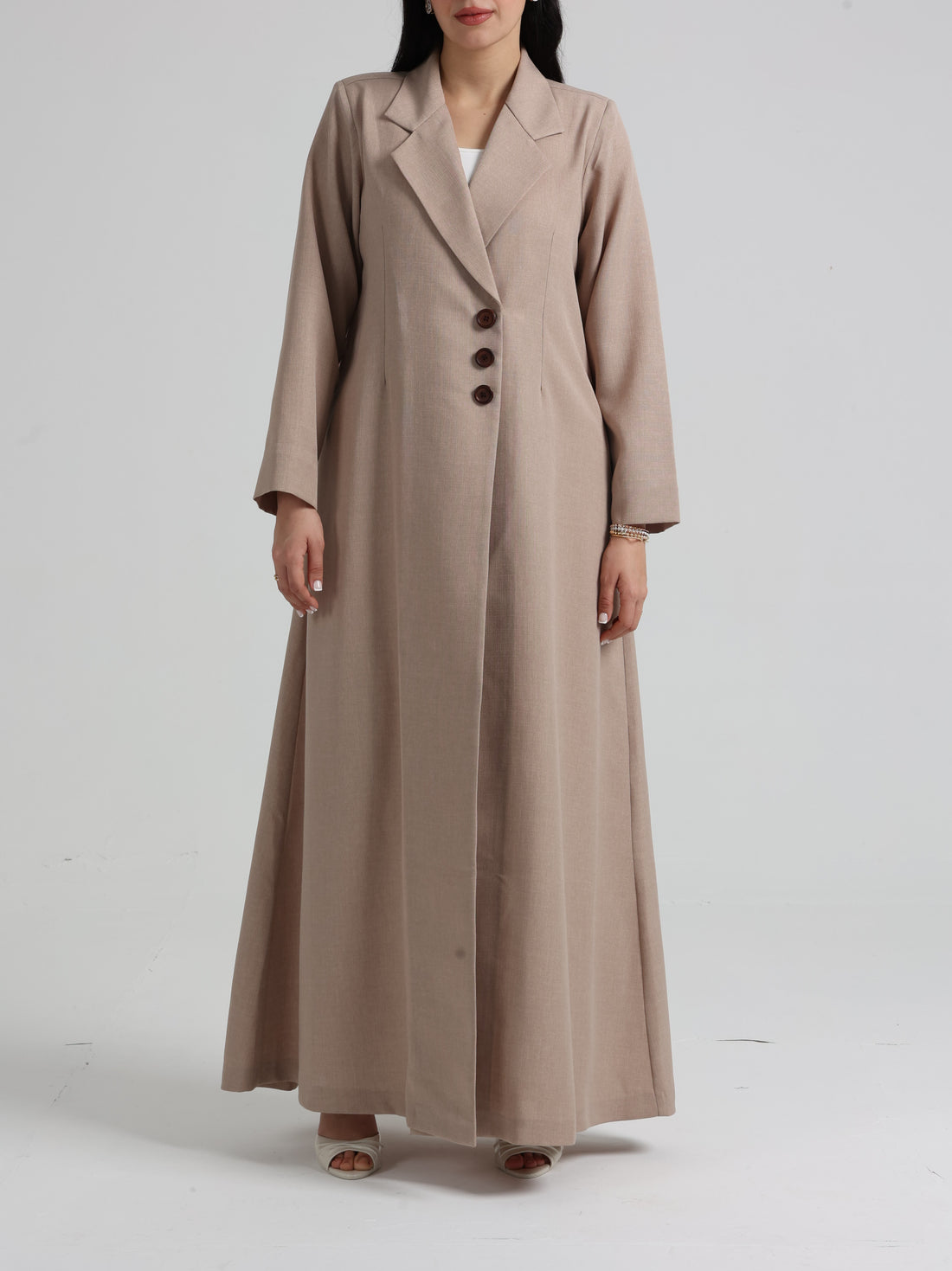 Rina Linen Abaya in Gold