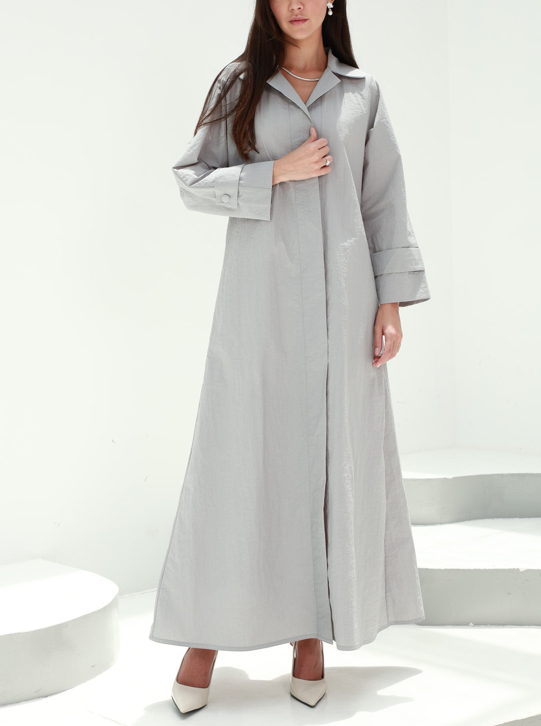 Hanine Abaya - Light Gray - RTW