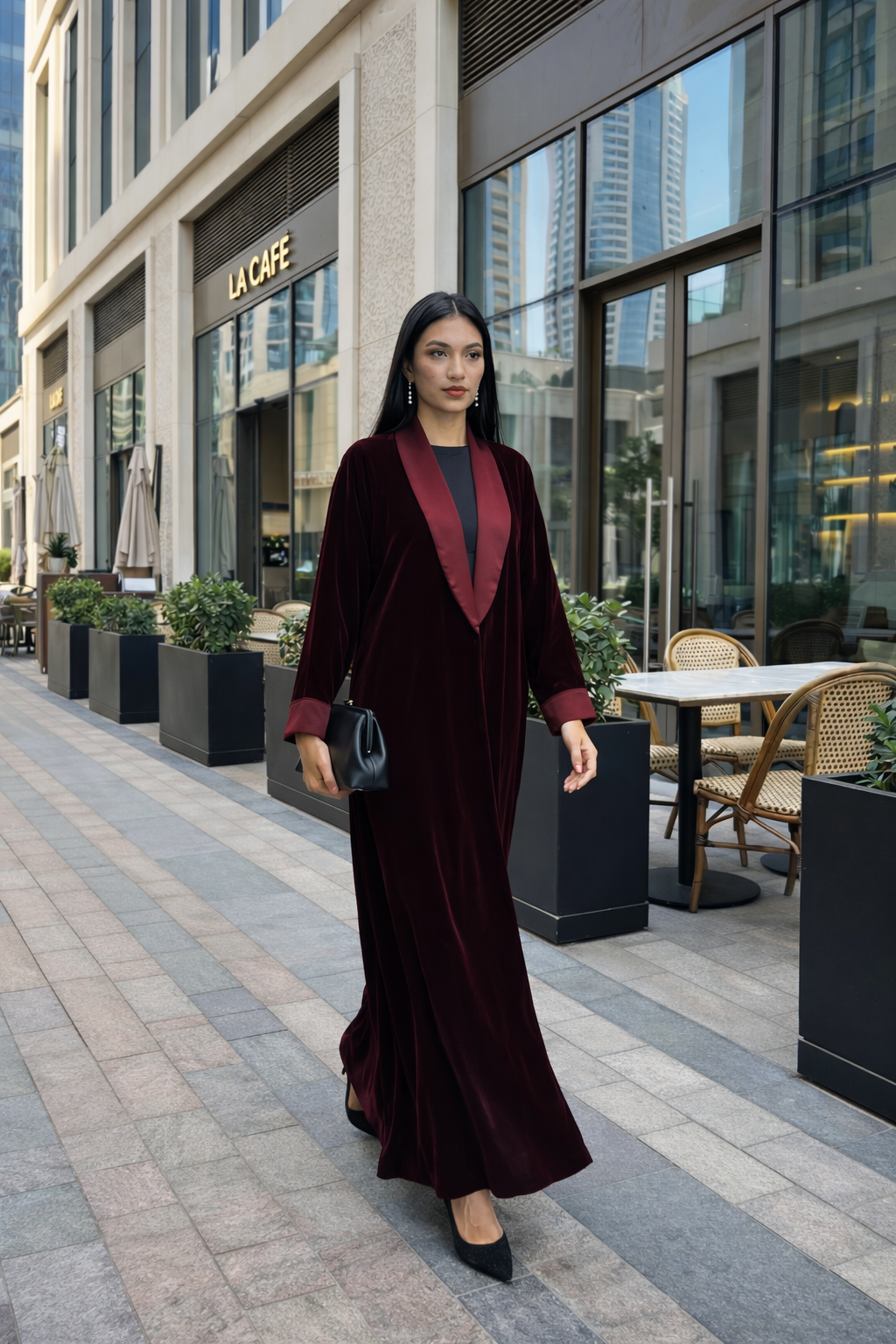 Amal Abaya - Burgundy