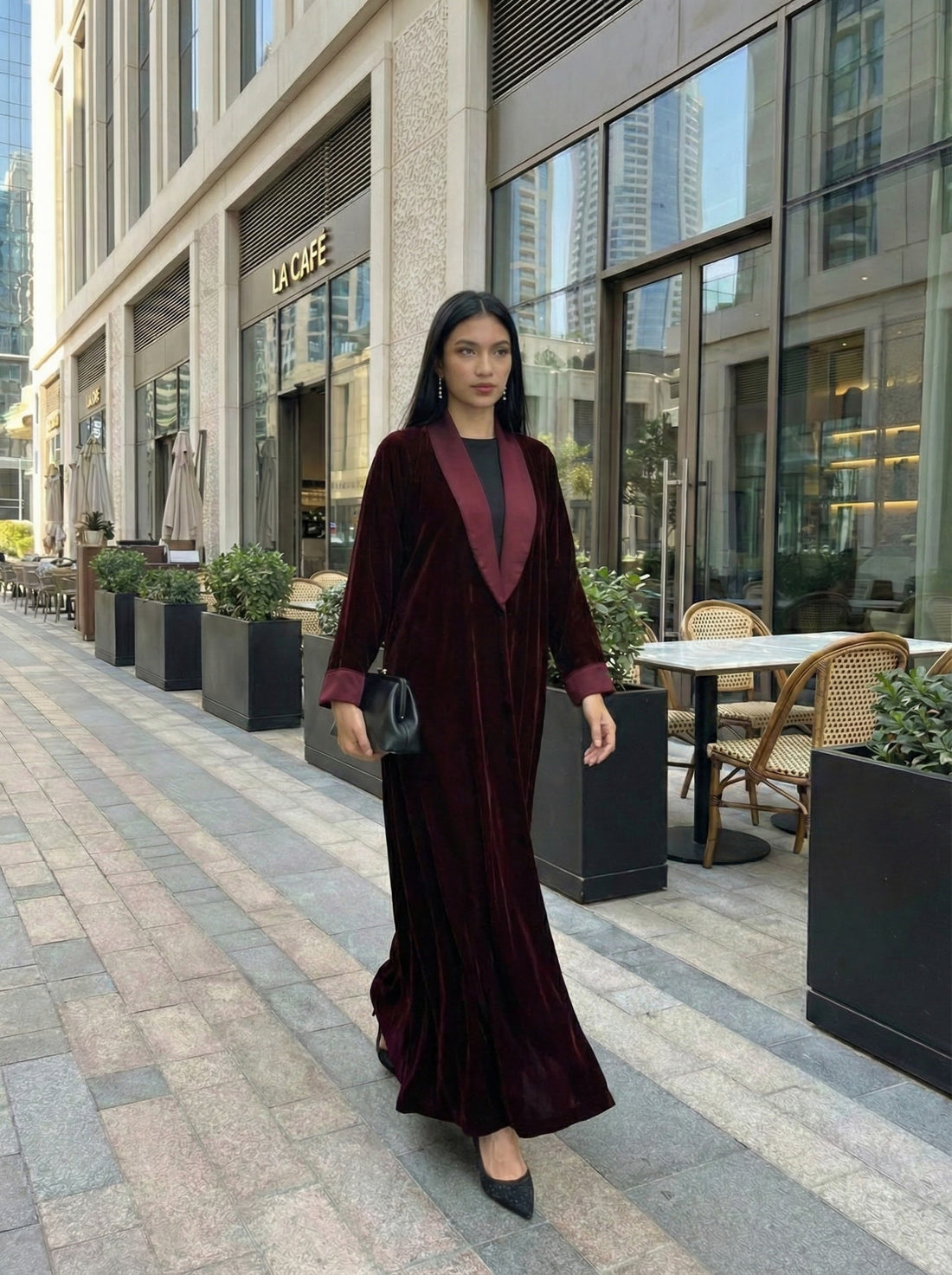 Amal Abaya - Burgundy